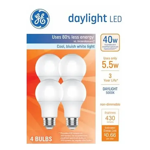 LED Light Bulbs, A19 Medium Base, 5.5 Watts pack of 4 LED Light Bulbs, A19 Medium Base, 5.5 Watts pack of 4