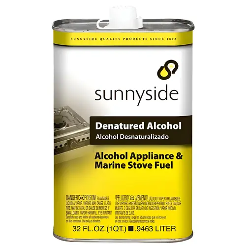 Denatured Alcohol Thinner, Liquid, Alcohol, Clear, 1 qt, Can
