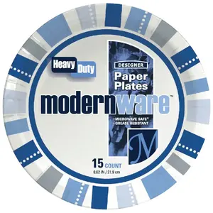 AJM DP9MW032015AGI 9 In. ModernWare Paper Plate (15-Count)
