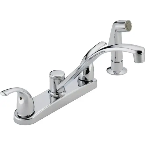 2-Handle Lever Kitchen Faucet with Side Spray, Chrome 2-Handle Lever Kitchen Faucet with Side Spray, Chrome