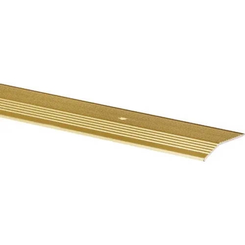 Satin Gold Fluted 2 In. x 6 Ft. Aluminum Carpet Trim Bar, Extra Wide Satin Gold Fluted 2 In. x 6 Ft. Aluminum Carpet Trim Bar, Extra Wide