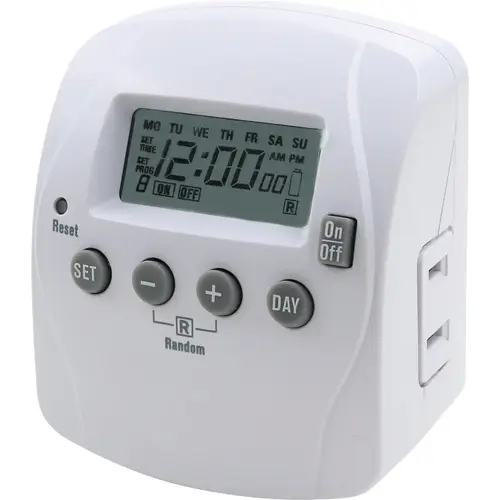 125V Indoor 7-Day Digital Timer White