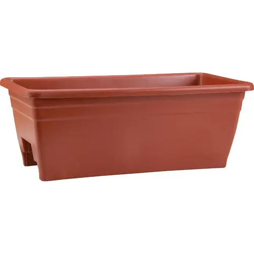 8 In. H. x 24 In. L. Poly Terra Cotta Deck Rail Planter