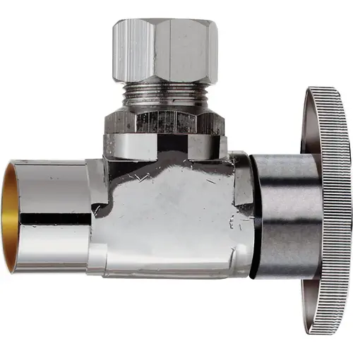 1/2 In. Sweat 3/8 In. OD Compression Quarter Turn Angle Valve 1/2 In. Sweat 3/8 In. OD Compression Quarter Turn Angle Valve