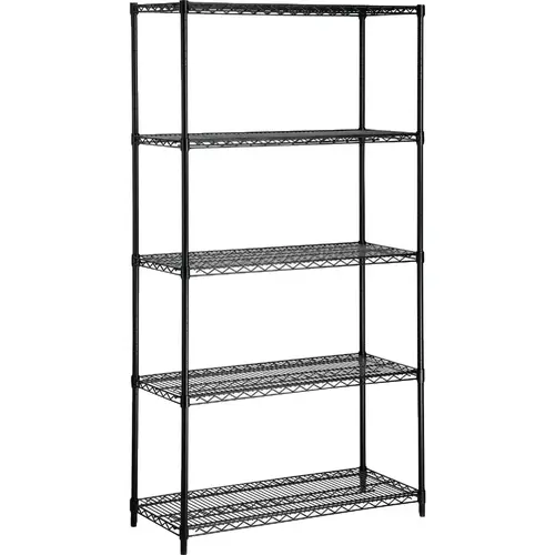 42 In. x 72 In. x 18 In. 5-Tier Black Steel Heavy-Duty Shelving Unit 42 In. x 72 In. x 18 In. 5-Tier Black Steel Heavy-Duty Shelving Unit