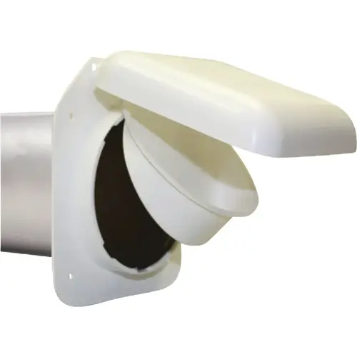 4 In. White Plastic Low Profile Dryer Vent Hood 4 In. White Plastic Low Profile Dryer Vent Hood