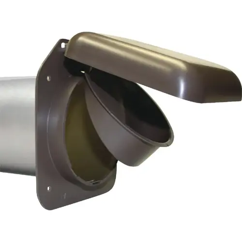 4 In. Brown Plastic Low Profile Dryer Vent Hood