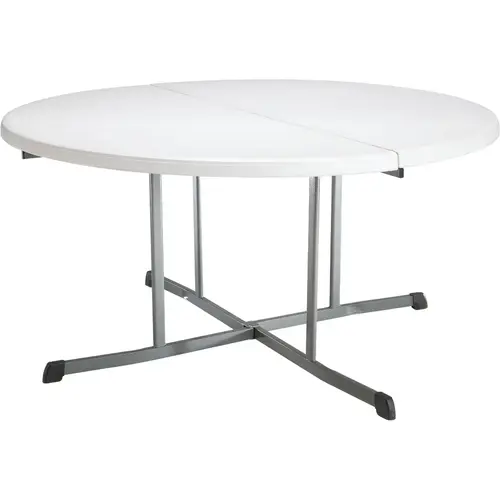 5 Ft. White Granite Round Commercial Folding Table
