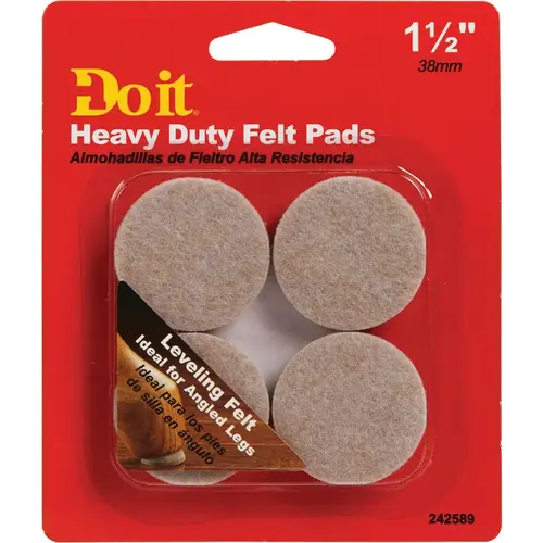 Leveling 1-1/2 In. Dia x 9mm H Round Self Adhesive Furniture Glide, Gray - pack of 4 Leveling 1-1/2 In. Dia x 9mm H Round Self Adhesive Furniture Glide, Gray - pack of 4