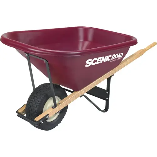 8 Cu. Ft. Tradesmen Duty High-Density Poly Wheelbarrow Burgundy