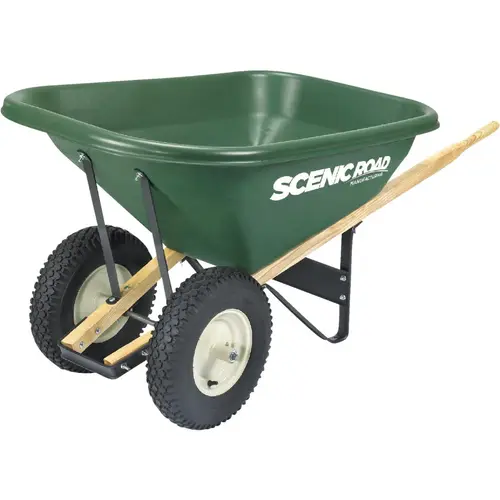 8 Cu. Ft. Dual-Wheel Heavy Duty High-Density Poly Wheelbarrow Green