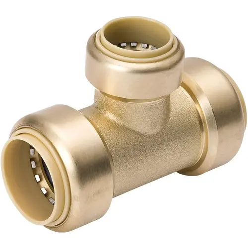 ProLine 3/4 In. PF x 1/2 In. PF Brass Push Fit Reducing Tee ProLine 3/4 In. PF x 1/2 In. PF Brass Push Fit Reducing Tee