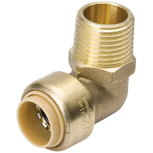 ProLine 1/2 In. PF x MIP Brass Push Fit 90 Male Elbow ProLine 1/2 In. PF x MIP Brass Push Fit 90 Male Elbow