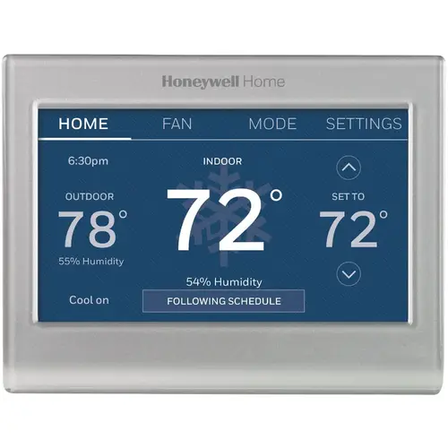 WiFi Smart Color 7-Day Programmable Silver Metallic Digital Thermostat