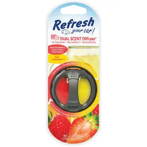 Refresh Your Car! 09022Z Oil Diffuser Car Air Freshener, Fresh Strawberry/Cool Lemonade