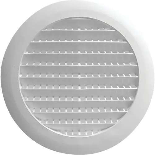 6 In. White Plastic Round Eave & Soffit Vent