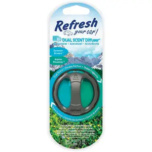 Refresh Your Car! 09020Z Oil Diffuser Car Air Freshener, Summer Breeze/Alpine Meadow