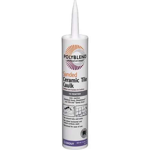 Polyblend 10.5 Oz. #19 Pewter Sanded Ceramic Tile Caulk Polyblend 10.5 Oz. #19 Pewter Sanded Ceramic Tile Caulk