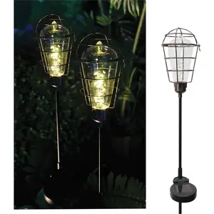 Solaris QLP572BB-12-XCP12 Metal Cage Edison Style 35 In. H. Solar Stake Light - pack of 12