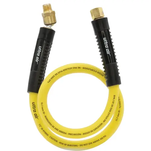 3/8 In. x 30 In. Lead-In Air Hose with Ball Swivel Yellow