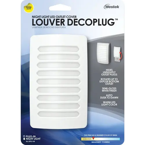 White Dusk To Dawn LED Louver Decoplug Night Light White Dusk To Dawn LED Louver Decoplug Night Light