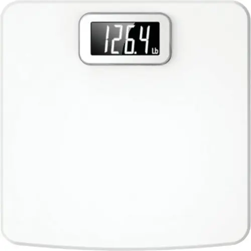 Digital 400 Lb. Glass Bath Scale, White