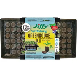 Jiffy T70HG 70-Cell Self-Watering Greenhouse Seed Starter Kit Black