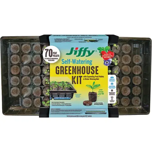 70-Cell Self-Watering Greenhouse Seed Starter Kit Black 70-Cell Self-Watering Greenhouse Seed Starter Kit Black