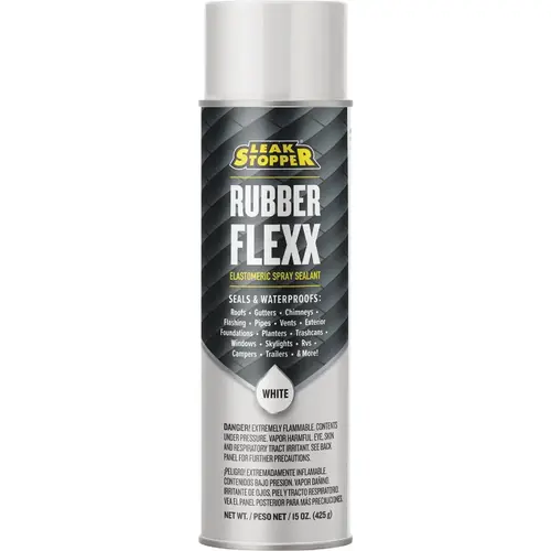 Leak Stopper 15 Oz. White Rubber Flexx Spray Sealant Leak Stopper 15 Oz. White Rubber Flexx Spray Sealant