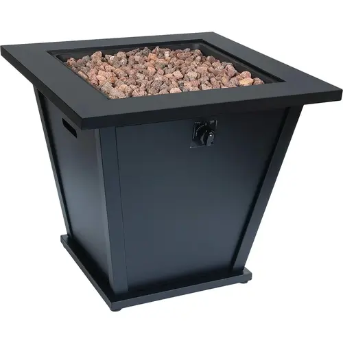 Olivera 28 In. Square Steel Gas Fire Pit Black