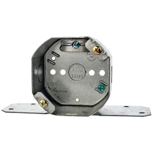 4 In. New Construction Octagon Ceiling Fan Support Box Metallic