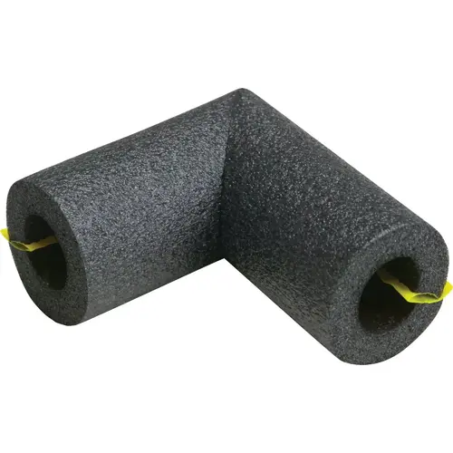 1/2 In. Wall Self-Sealing Elbow Polyethylene Pipe Insulation Wrap, 1/2 In. Fits Pipe Size 1/2 In. Copper Charcoal