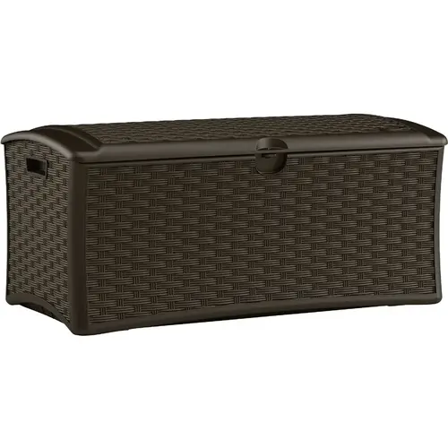 72 Gal. Resin Wicker Brown Deck Box 72 Gal. Resin Wicker Brown Deck Box