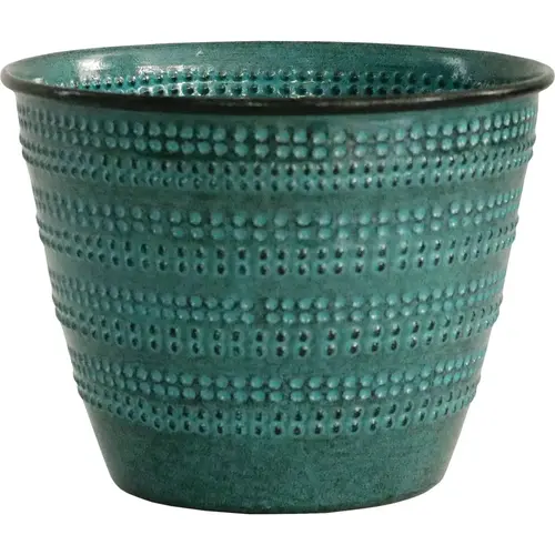 Cobblestone 4.75 In. x 6.38 In. x 6.38 In. Metal Seafoam Planter Plum Cobblestone 4.75 In. x 6.38 In. x 6.38 In. Metal Seafoam Planter Plum