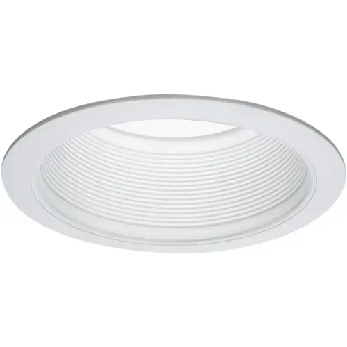 6 In. White Baffle Recessed Light Fixture Trim with 2 Removable Rings 6 In. White Baffle Recessed Light Fixture Trim with 2 Removable Rings