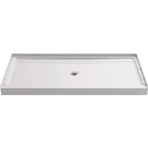 GUARD+ 48 In. W x 34 In. D Center Drain Shower Pan, White
