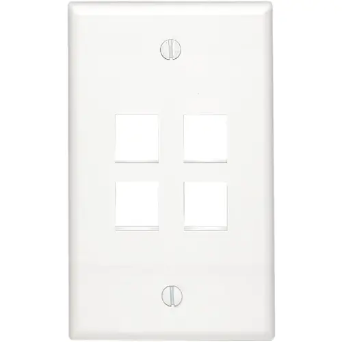 Quickport 4-Port White Flush Mount Wall Plate Quickport 4-Port White Flush Mount Wall Plate