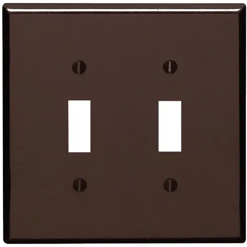2-Gang Plastic Oversized Toggle Switch Wall Plate, Brown 2-Gang Plastic Oversized Toggle Switch Wall Plate, Brown