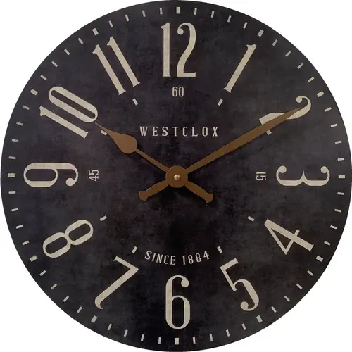 15.5 In. Authentic Vintage Dial Dark Wall Clock Frame: Black/Face: Black 15.5 In. Authentic Vintage Dial Dark Wall Clock Frame: Black/Face: Black