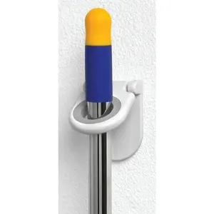 SPECTRUM 33000-24A Rubber Grip Mop and Broom Storage Hook White