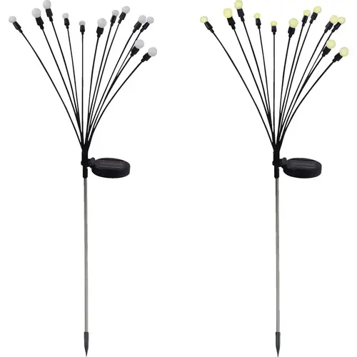 Solar Garden Stake Black/Silver Metal/Plastic 27" H Firefly Black/Silver Solar Garden Stake Black/Silver Metal/Plastic 27" H Firefly Black/Silver