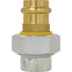 NIBCO H-81102W 1/2 In. Press x 1/2 In. FIP Brass Sweat Galvanized Dielectric Union