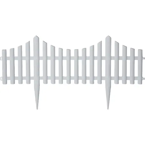 24 In. W. x 13 In. H. White Plastic Picket Fence
