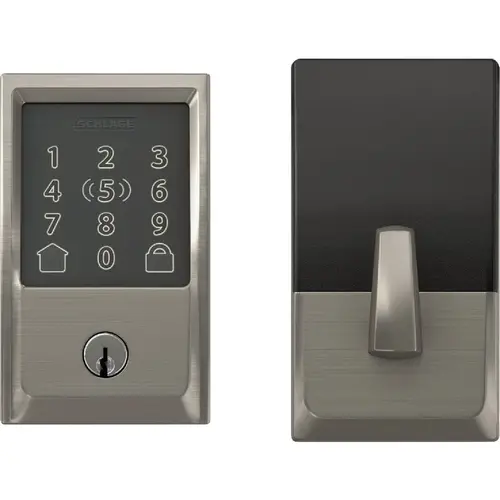 Encode Plus Smart WiFi Deadbolt with Century Trim in Satin Nickel Encode Plus Smart WiFi Deadbolt with Century Trim in Satin Nickel
