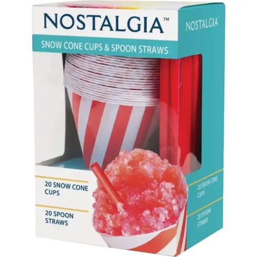 Snow Cone Cups and Straws (20-Count)