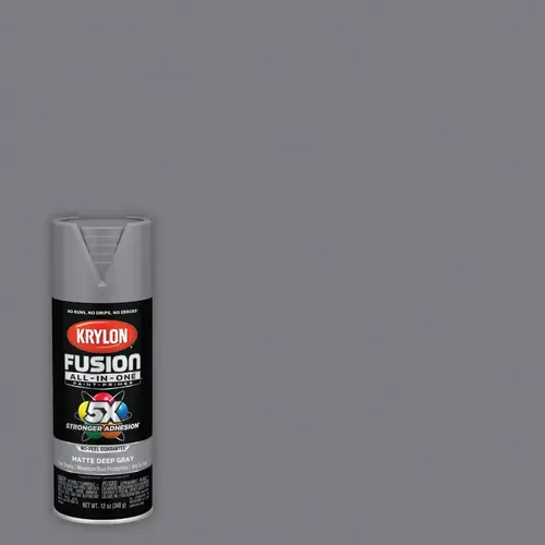 Fusion All-In-One 12 Oz. Matte Spray Paint, Deep Gray Fusion All-In-One 12 Oz. Matte Spray Paint, Deep Gray