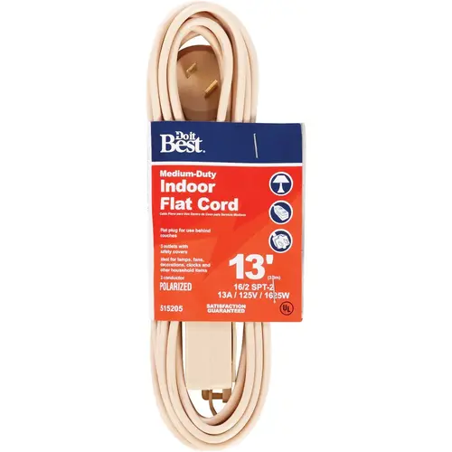 13 Ft. 16/2 Flat Plug Tan Extension Cord 13 Ft. 16/2 Flat Plug Tan Extension Cord