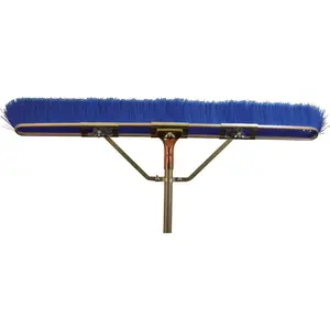 Bruske Products 2138-CS-X Bruske 35 In. Blue Flagged Fine Sweep Broom with Steel Handle and Brace
