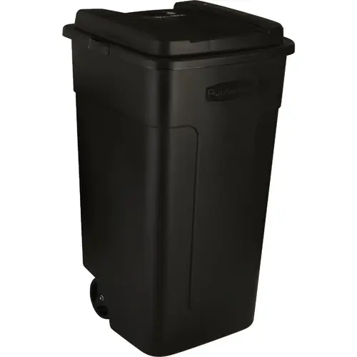 50 Gal. Black Wheeled Trash Can with Lid
