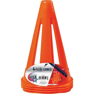 Franklin 3130S1 Flexi Cones 9 In. Field Marker Cone Fluorescent Orange - pack of 4